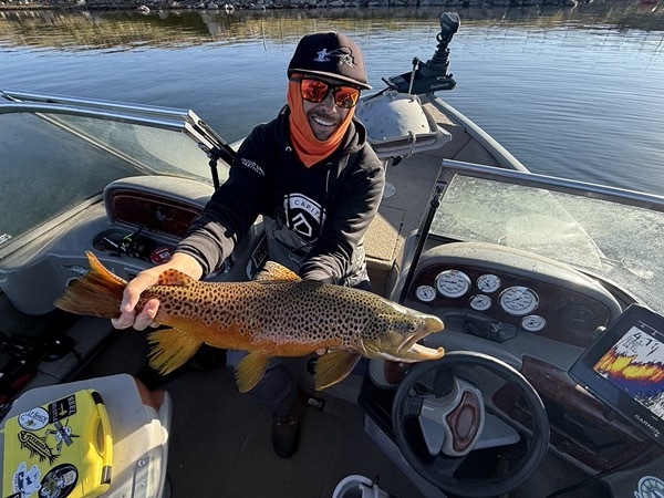 Wyoming stillwater brown trout fly fishing